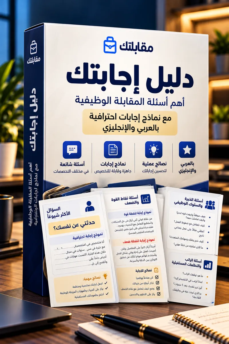 دليل إجابتك — أهم أسئلة مقابلات العمل