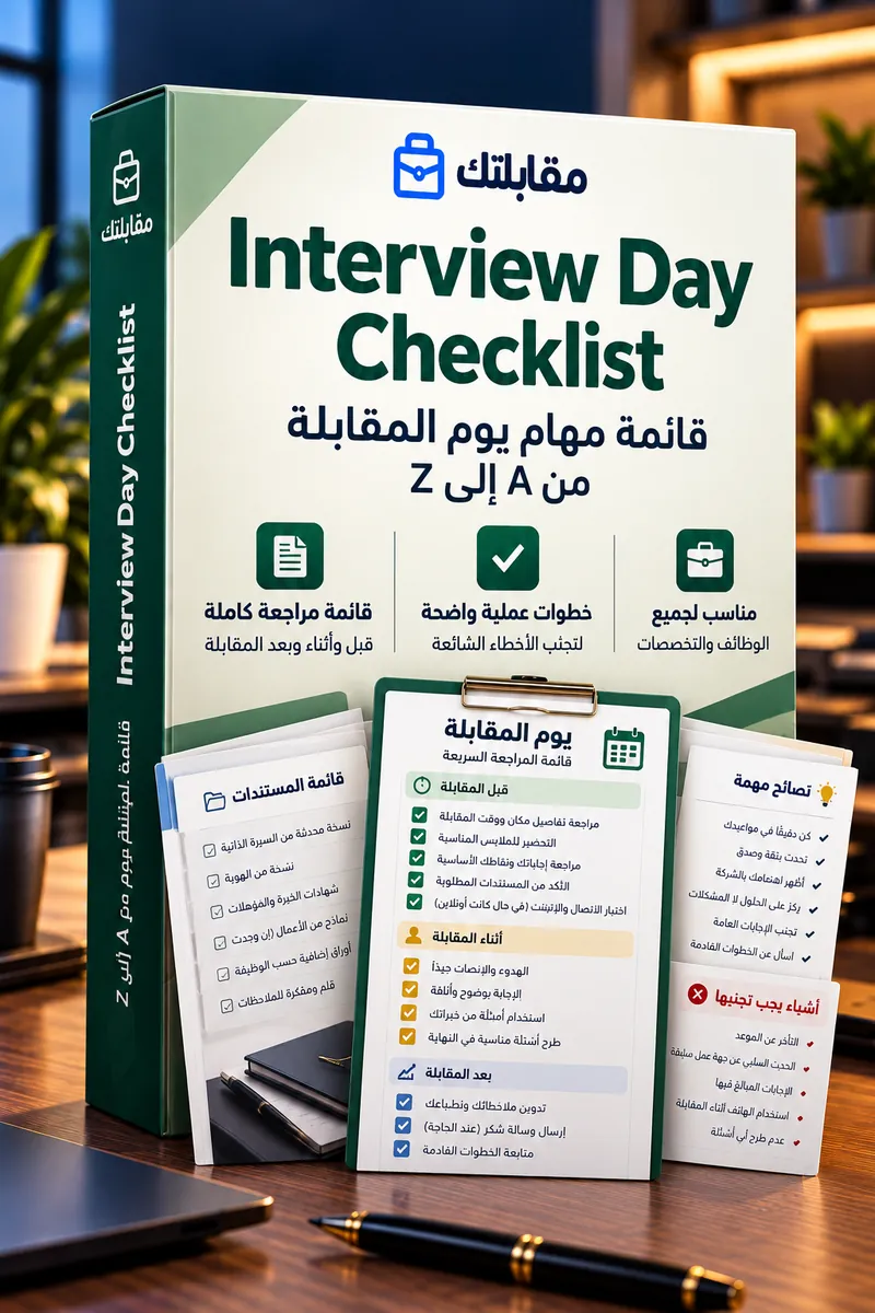 Interview Day Checklist — قائمة يوم المقابلة
